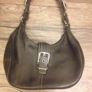 Coach small black leather hobo purse